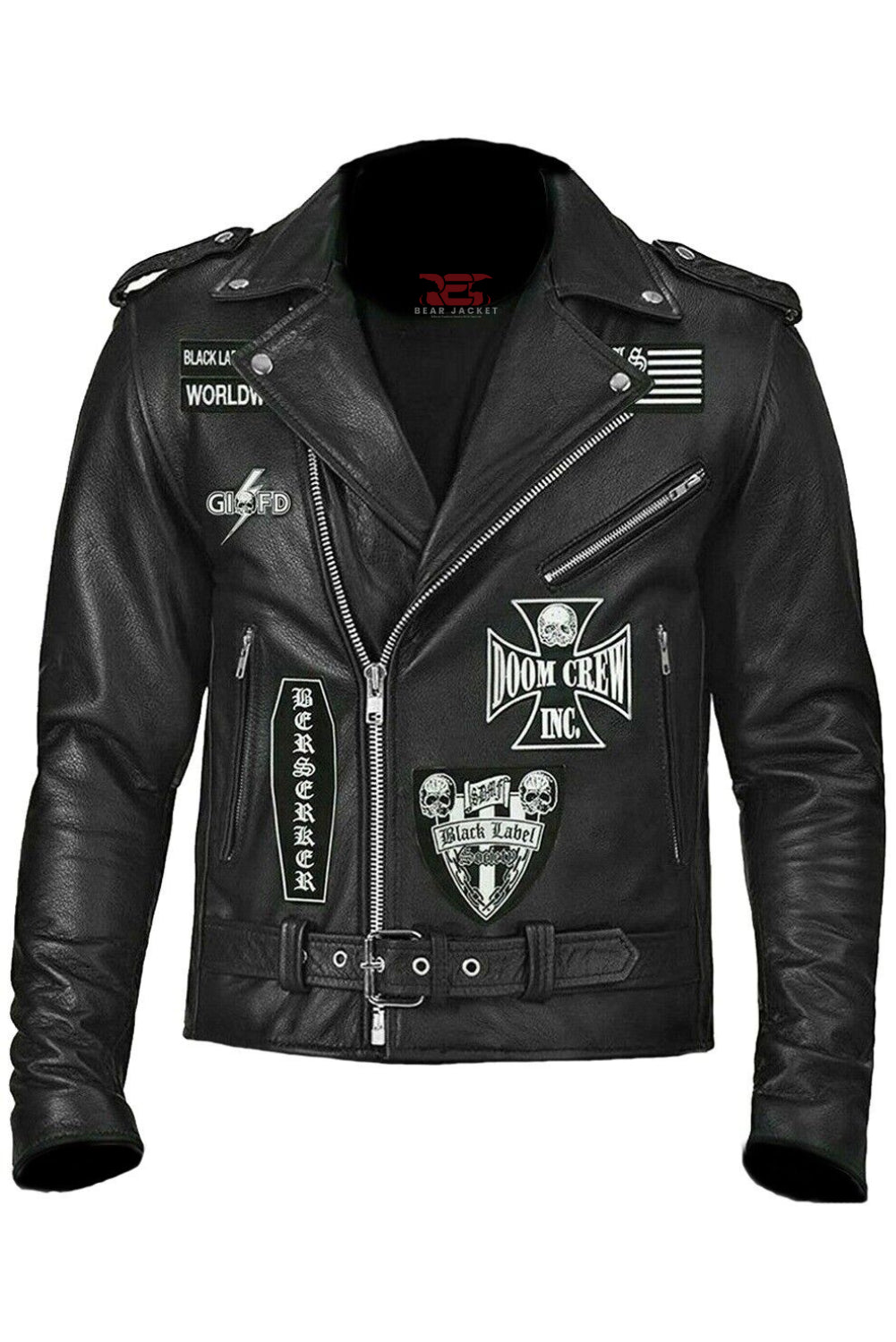 Men's Black Label Society Leather Biker Jacket M