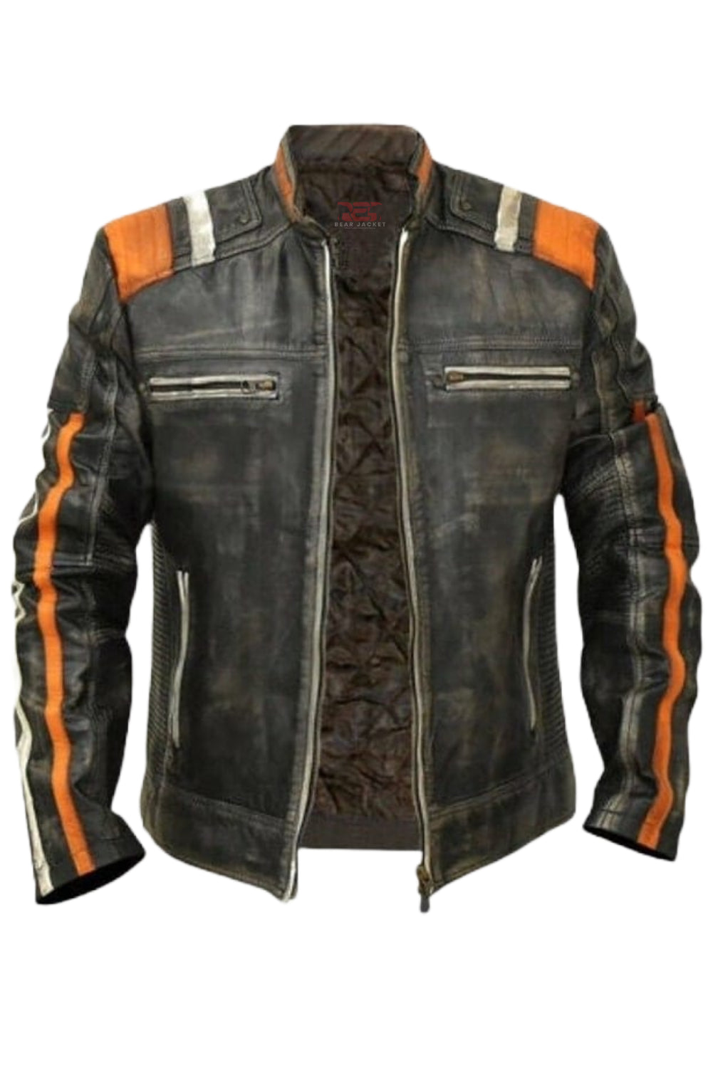 Cafe Racer Chaqueta Moto Cuero Invierno CHAQUETA DE VERANO