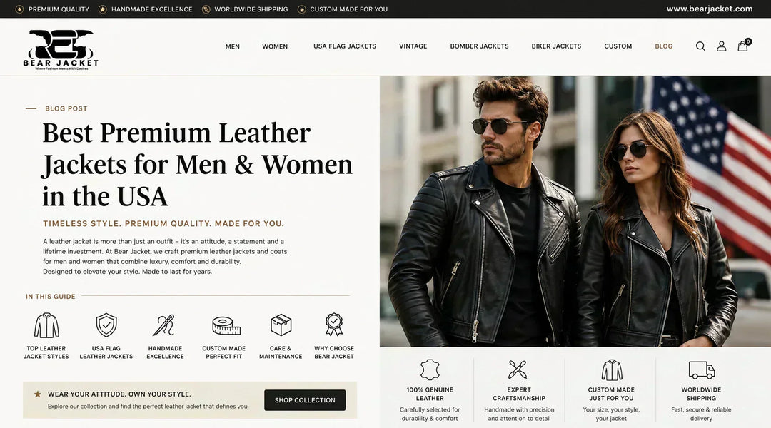 Best Premium Leather Jackets for Men & Women in the USA