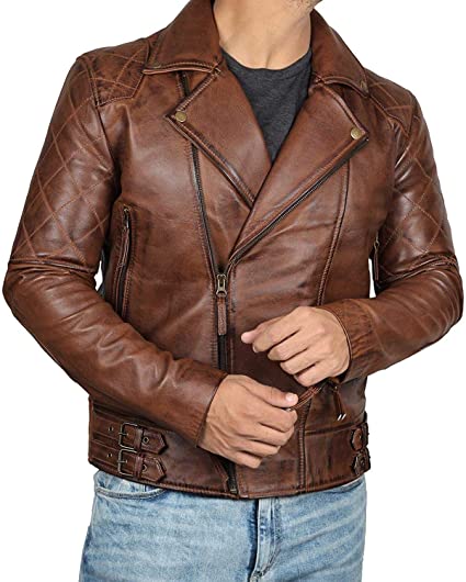 Men's Real Handmade Real Brown Sheep Motorcycle Leather Jacket For Men | Mens Biker Leather Jacket | Men Biker Jacket | Best Gift For Him