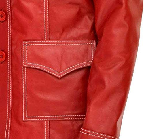 Tyler Durden Real Leather Jacket-Tyler Durden Fight Club Leather Jacket-Men's Fight Club Movie Black and Red Real Lambskin Leather Jacket-Mens Stylish Leather Jacket