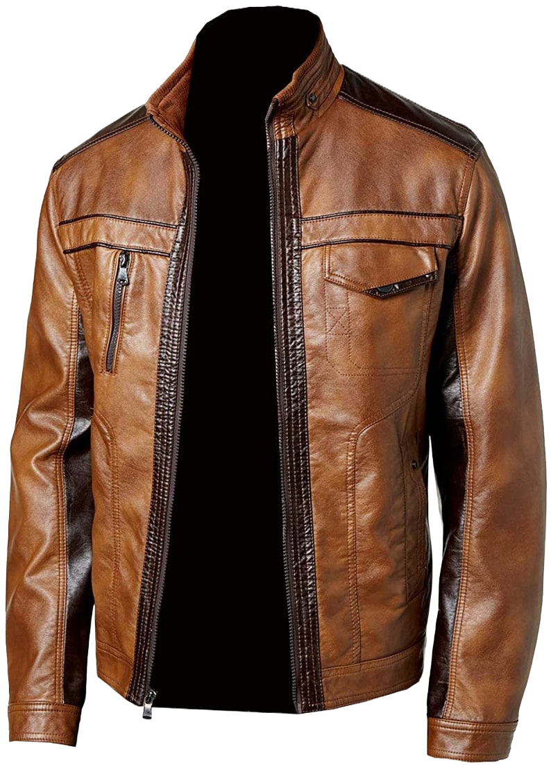 Mens Brown Motorcycle Real Handmade Leather Jacket--Mens Leather Jacket-Biker Jacket-Man Leather Jacket-Leather Jacket-Christmas Day Gift