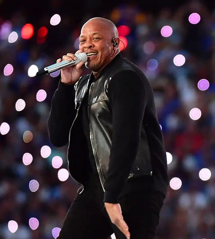 Men's Leather Jacket-Celebrity Jacket-Rapper Super Bowl 2022 Dr. Dre Leather Jacket