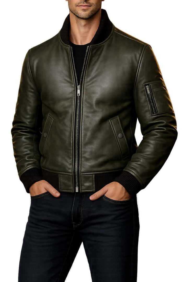 Olive Green Bomber Jacket