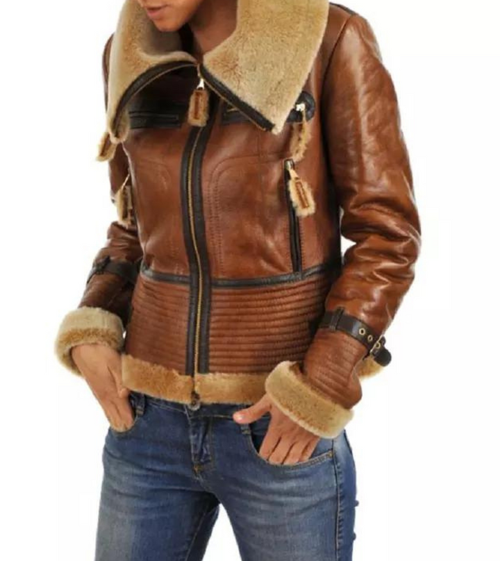 Women shearling leather jackets