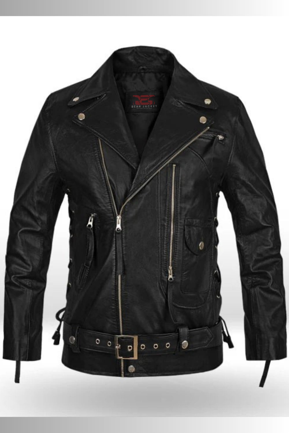 arnolds chwarzenegger black leather jacket