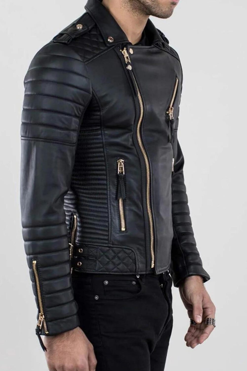 black leather jacket for men