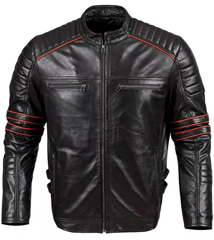 black leather jacket men