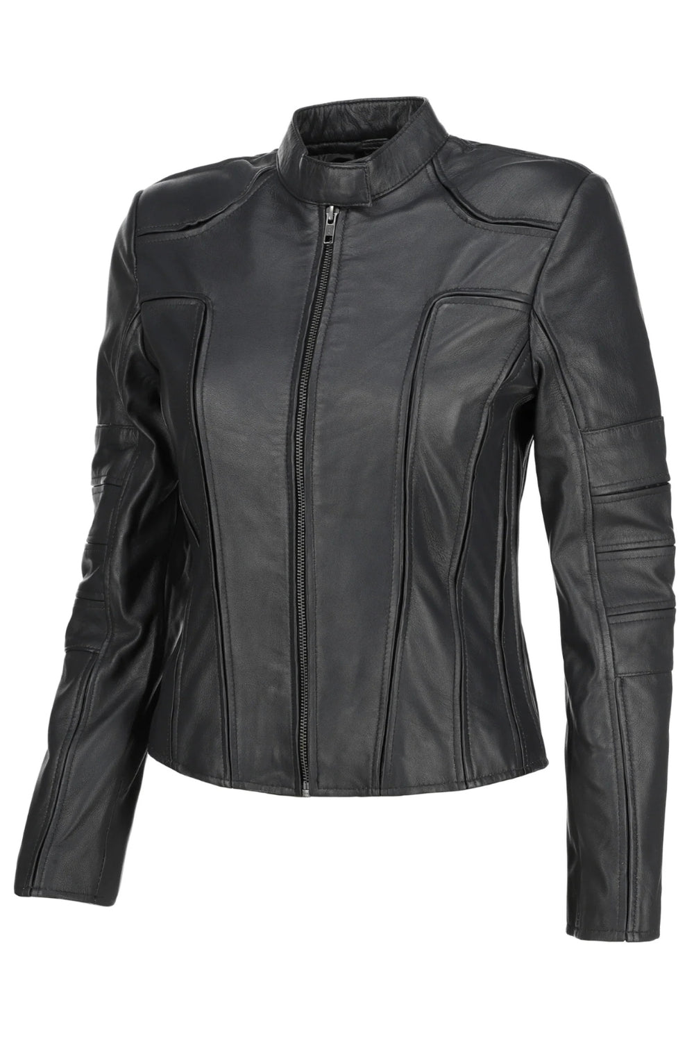 black leather jacket women