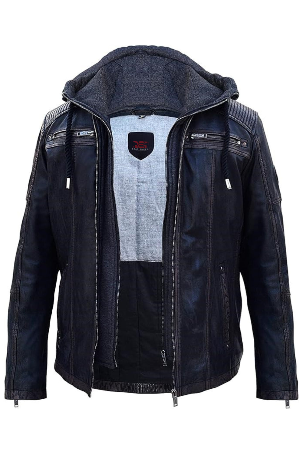 black rivet leather jacket