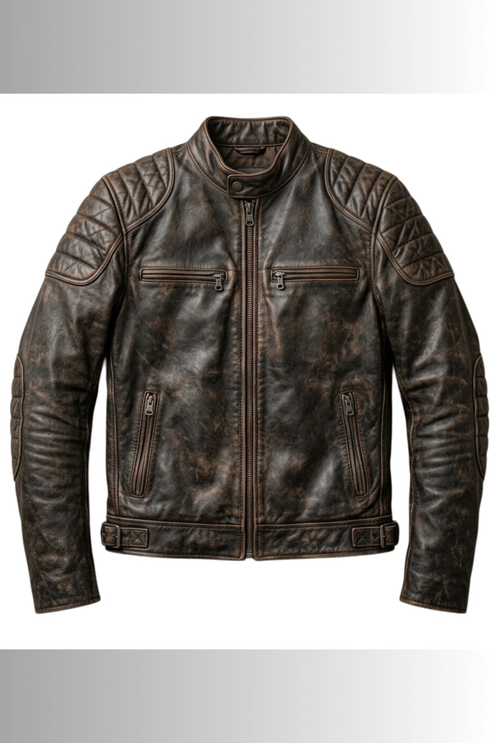 brown leather jacket male
