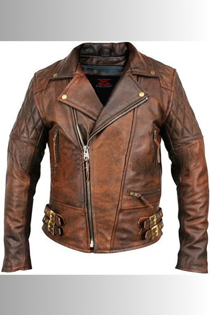 brown leather jacket mens vintage