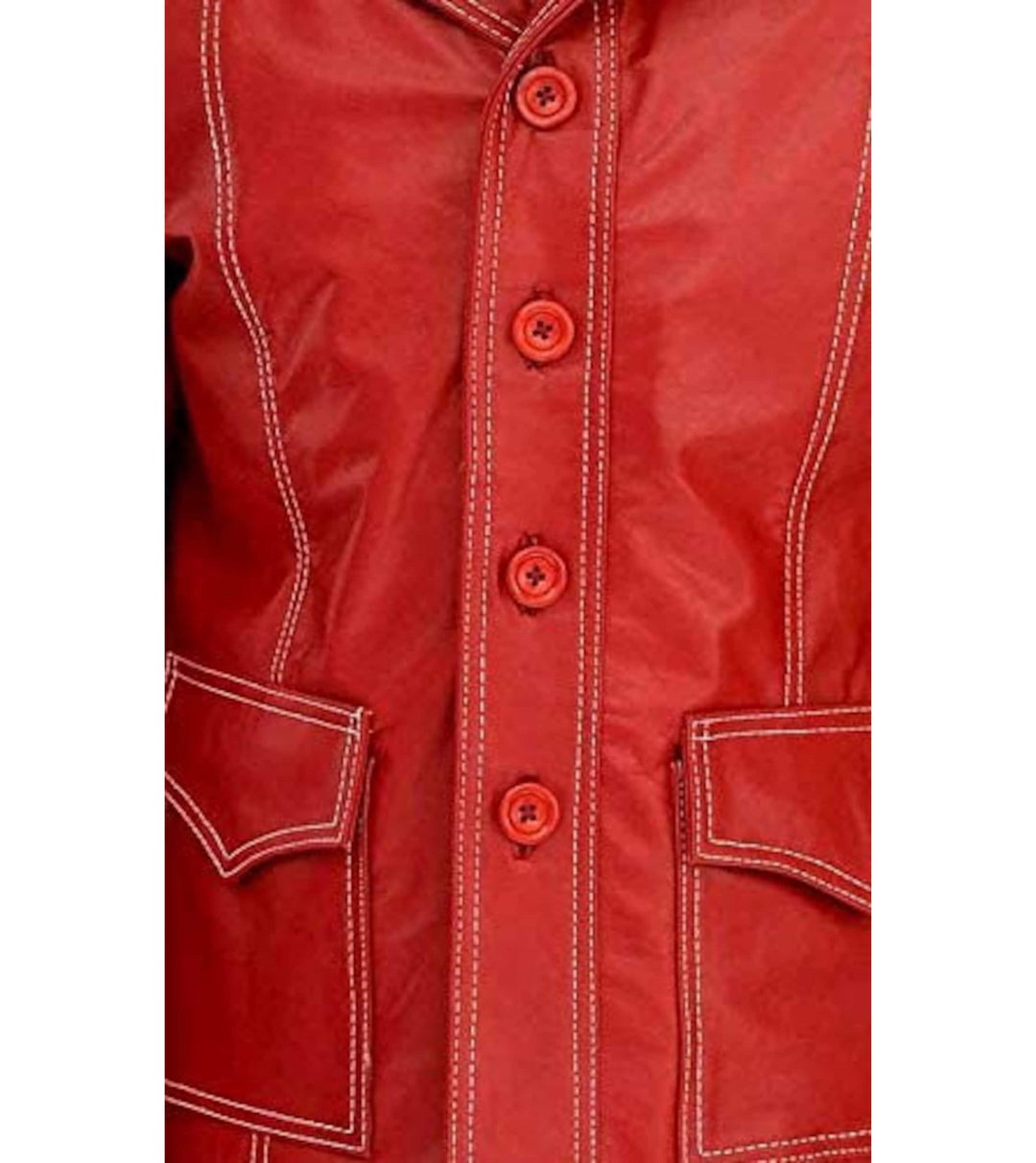 fight club red leather jacket