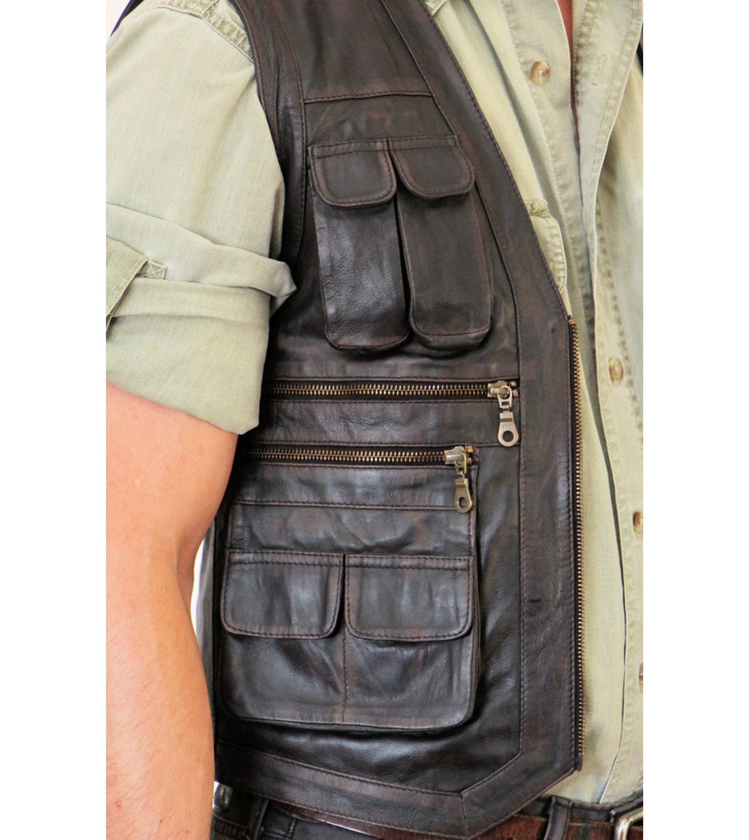 hunting leather vest