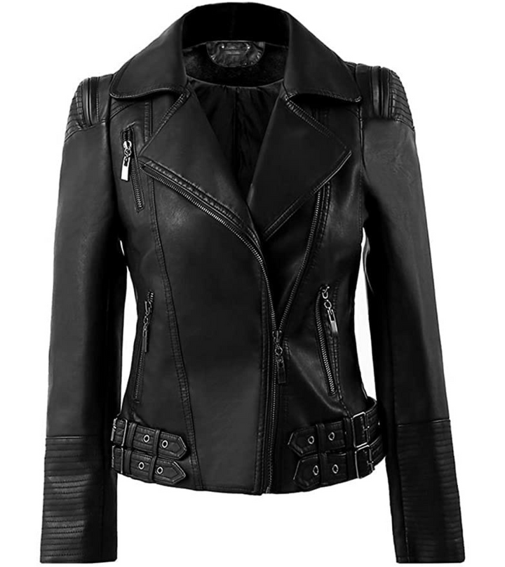 ladies leather motorcycle jacket