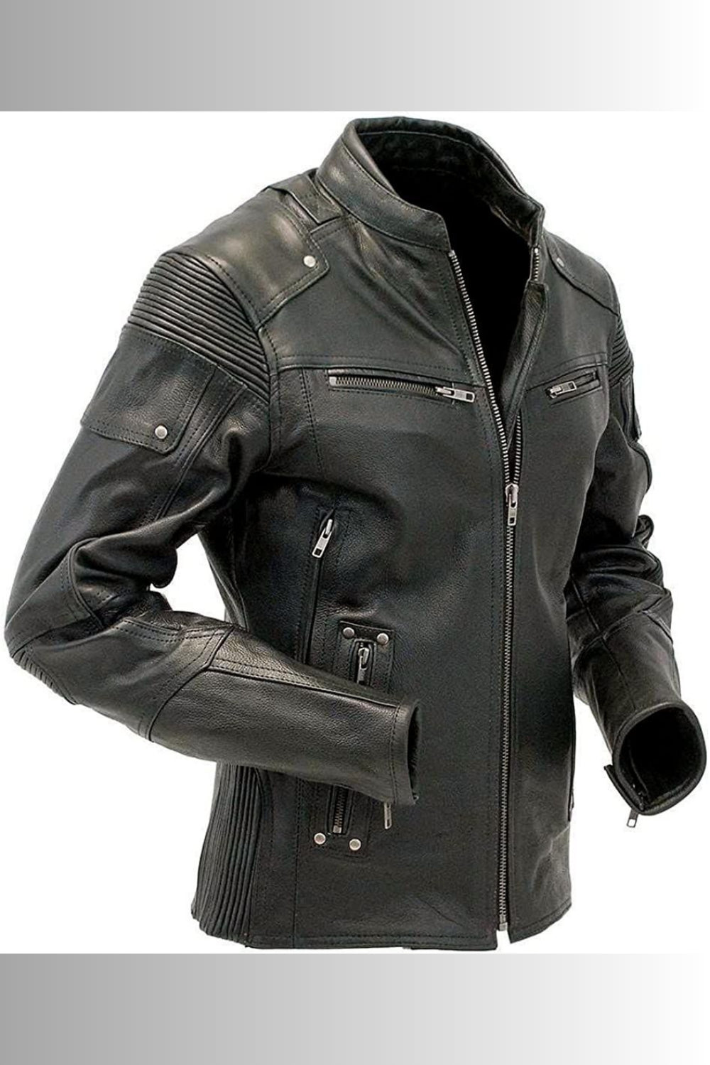 leather black leather jacket