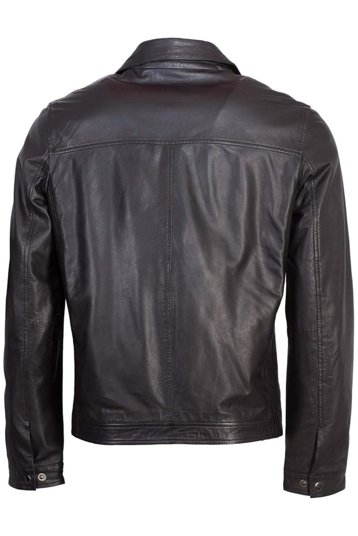 leather mens jacket black