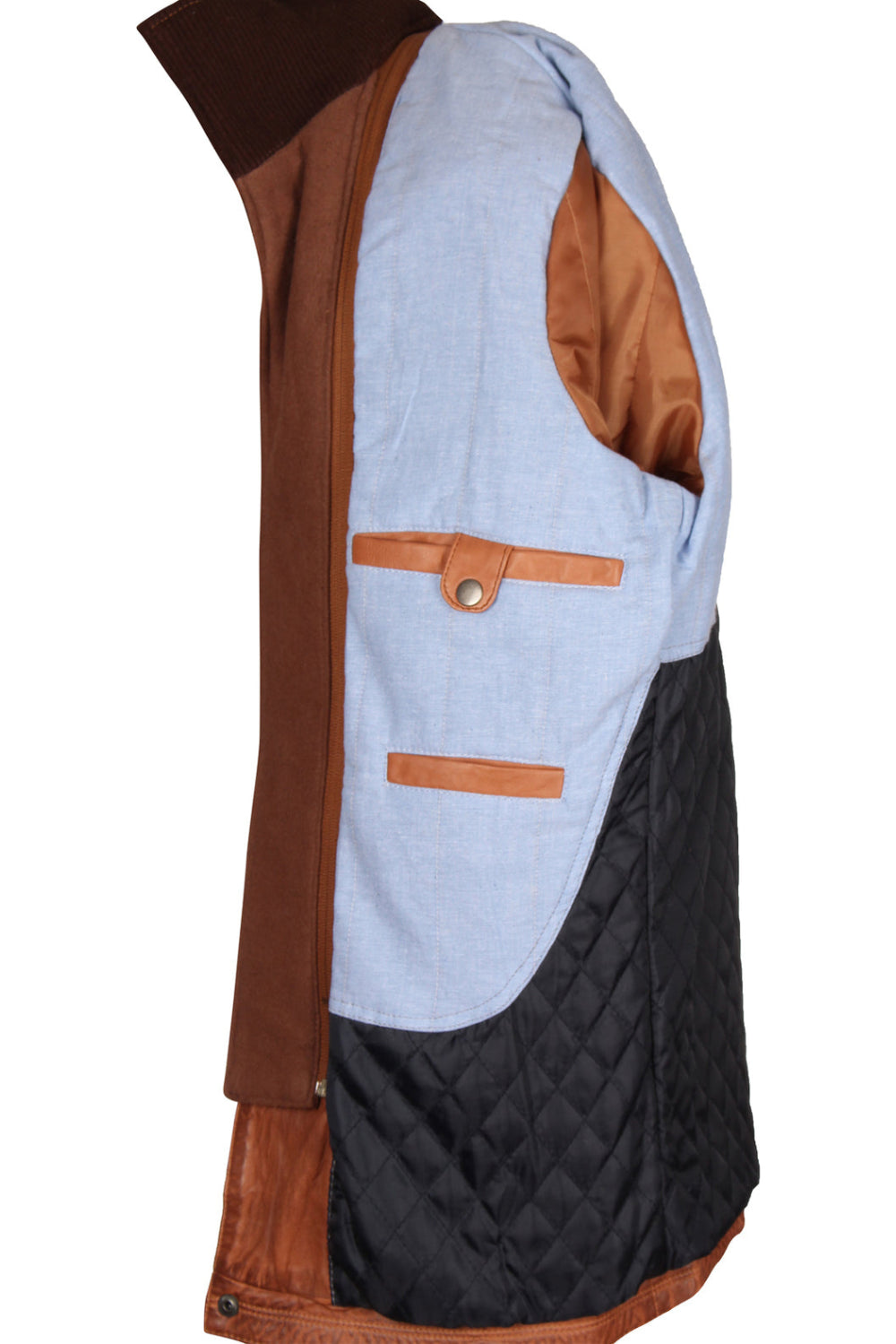 leather three quarter length jacket