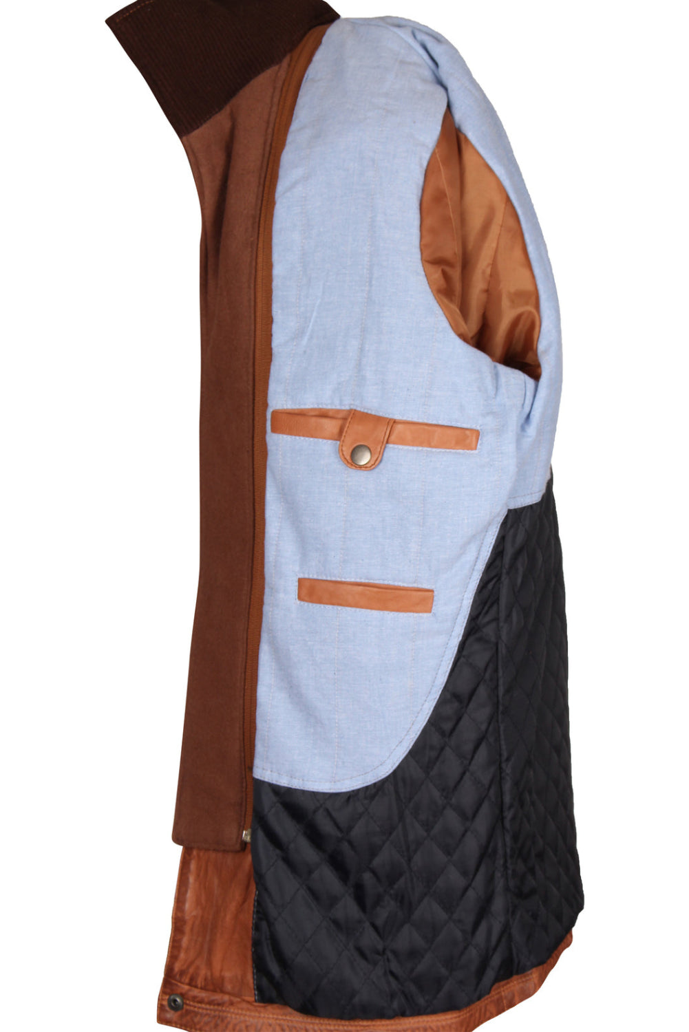 leather three quarter length jacket