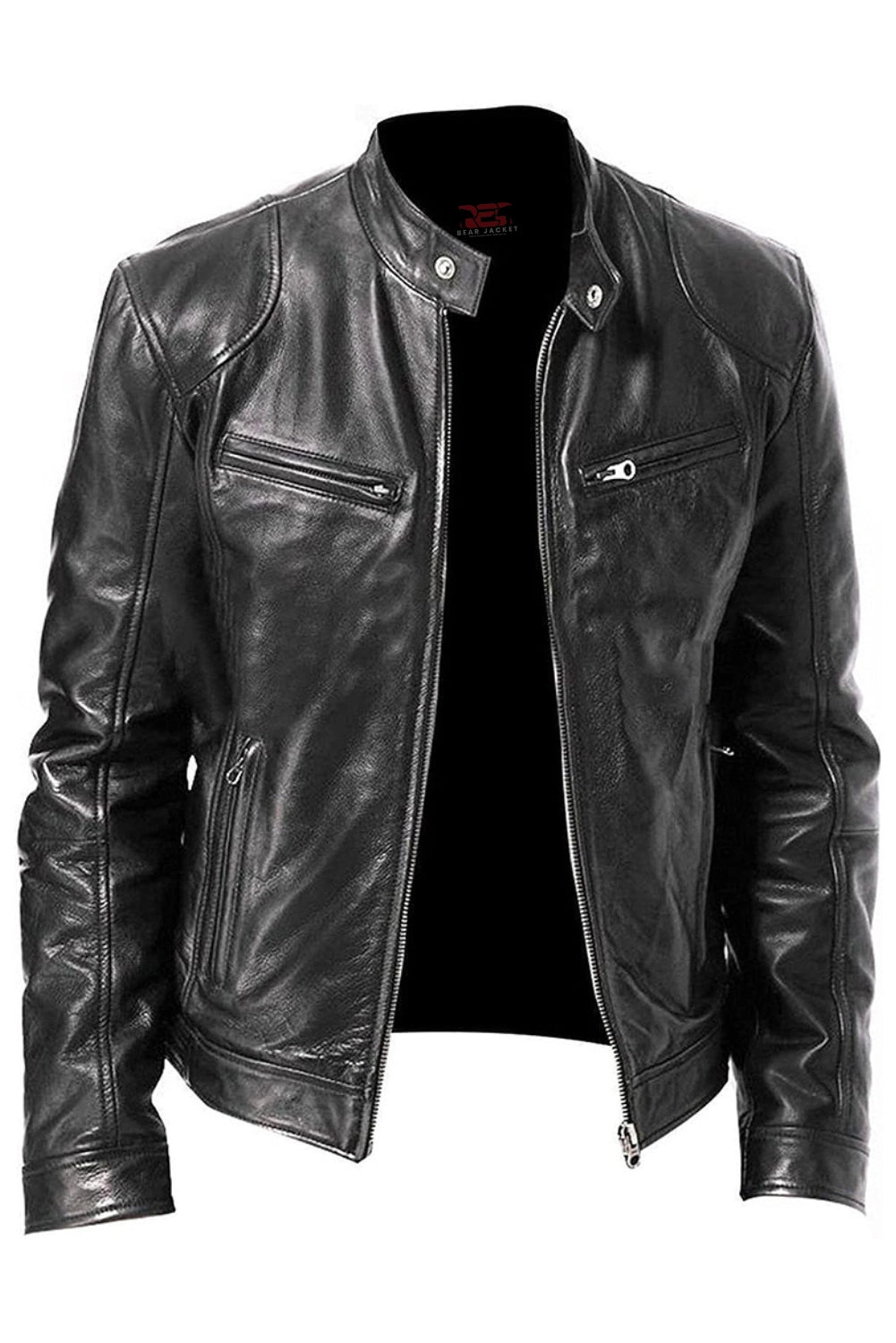 leather black leather jacket