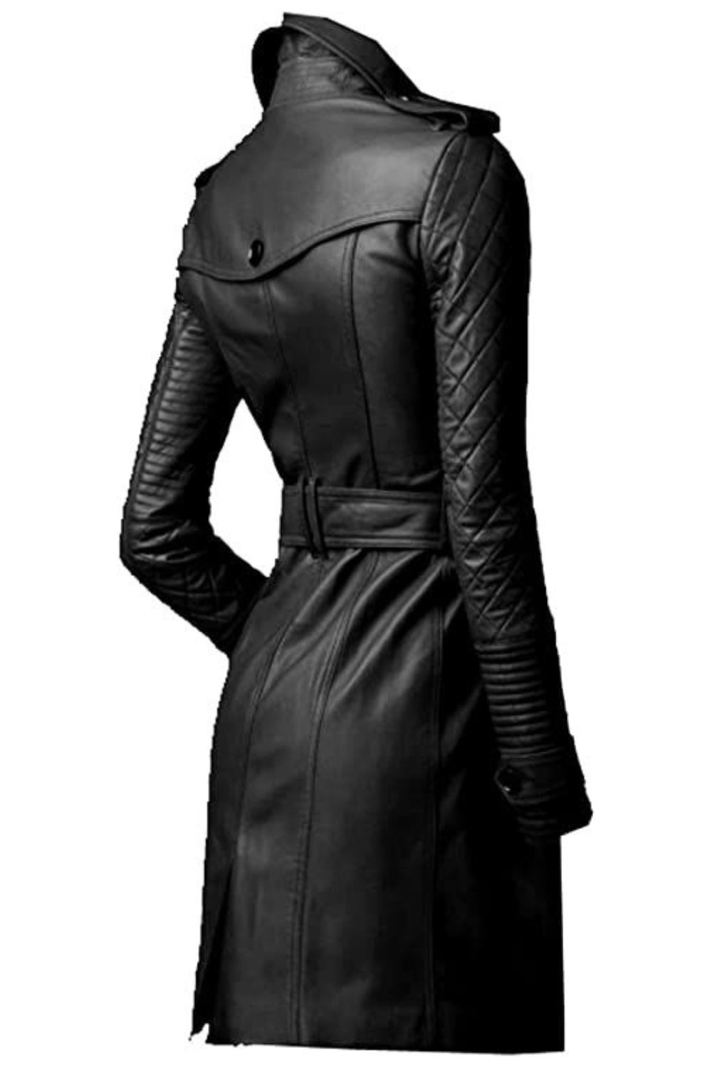 long leather trench coat