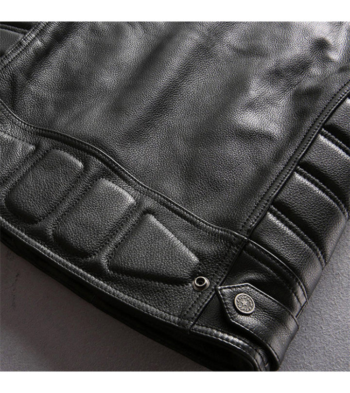 Ian Black Quilted Leather Biker Vest