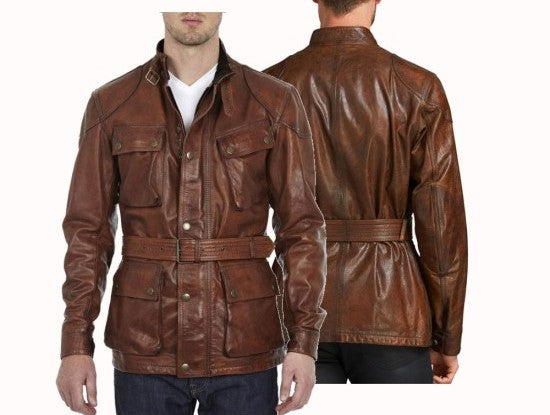 The Curious Case Of Benjamin Button Panther Jacket-Benjamin Button Brad Pitt Motorcycle Leather Jacket-Men's Leather Jacket-Brown Leather Jacket