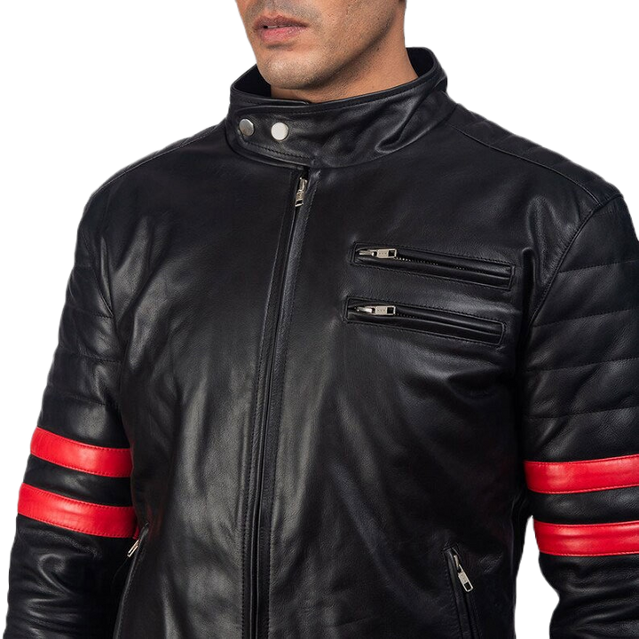 mens biker jacket black