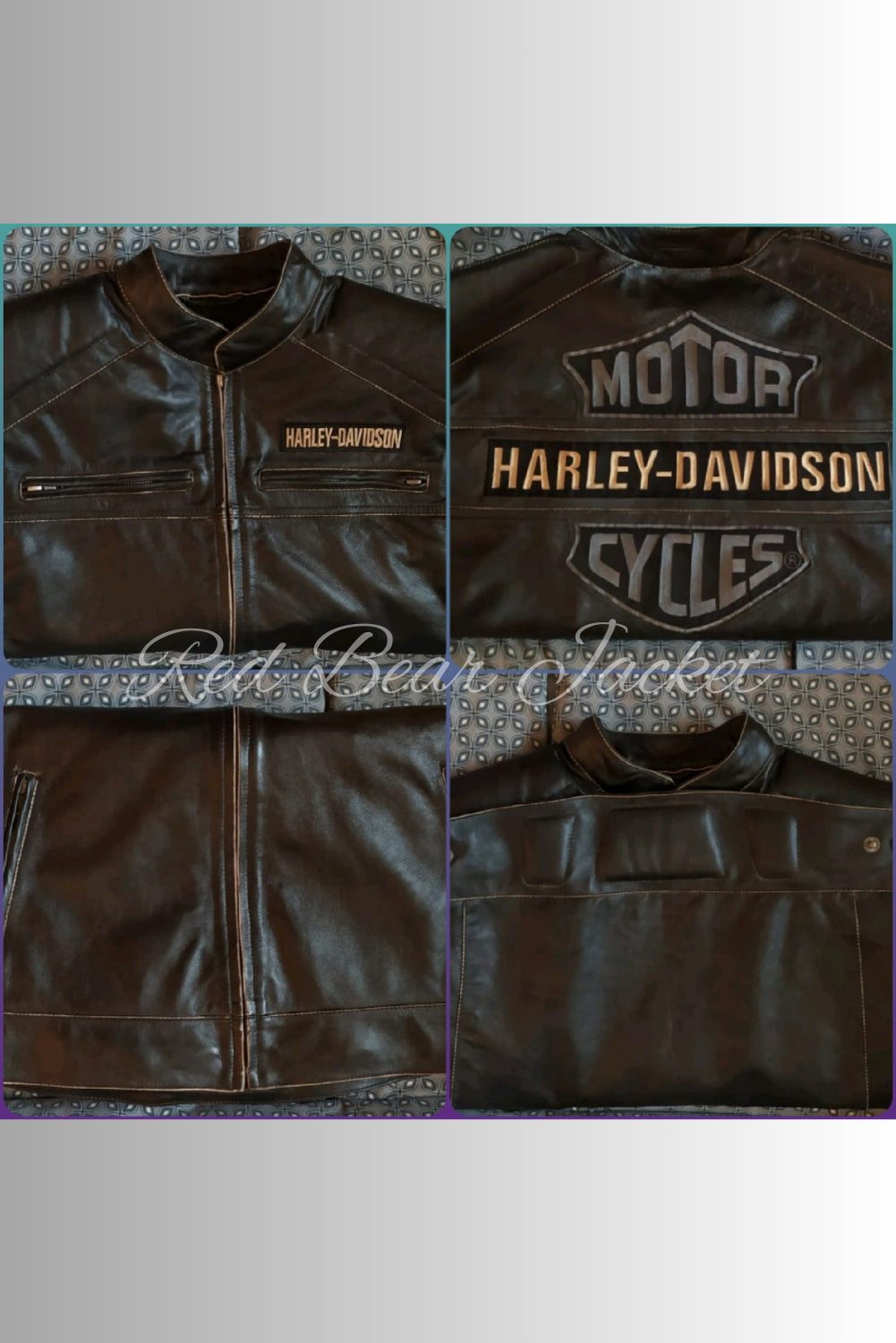 mens hd black leather vest