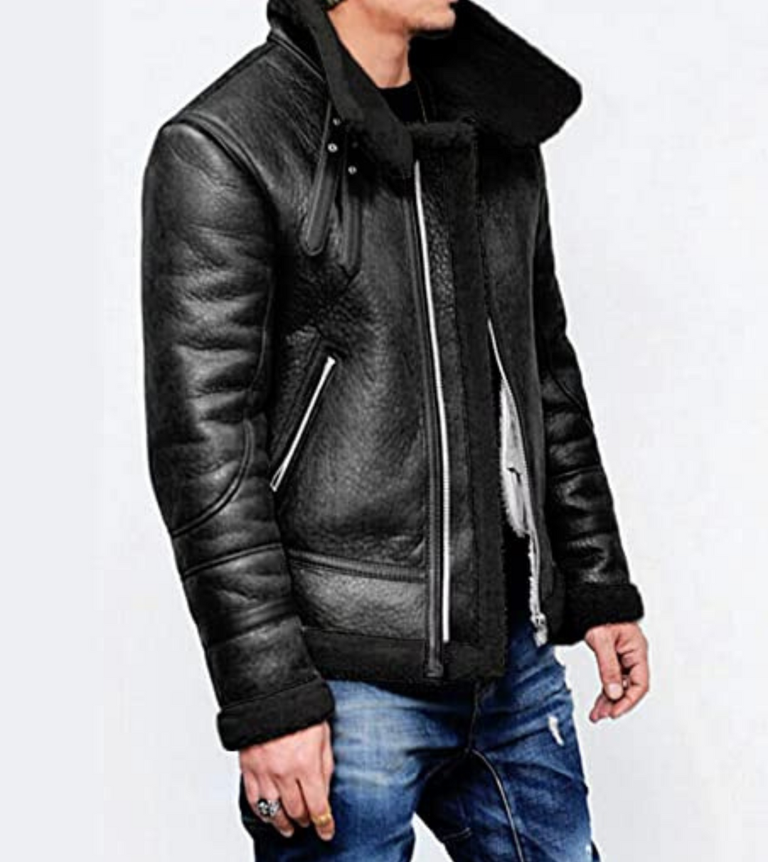 mens leather bomber jacket