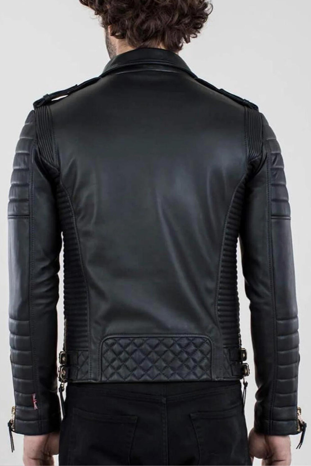 mens real leather biker jacket