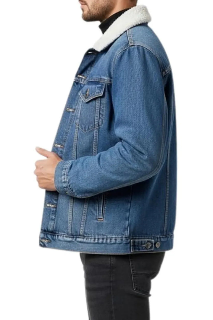mens sherpa jacket denim