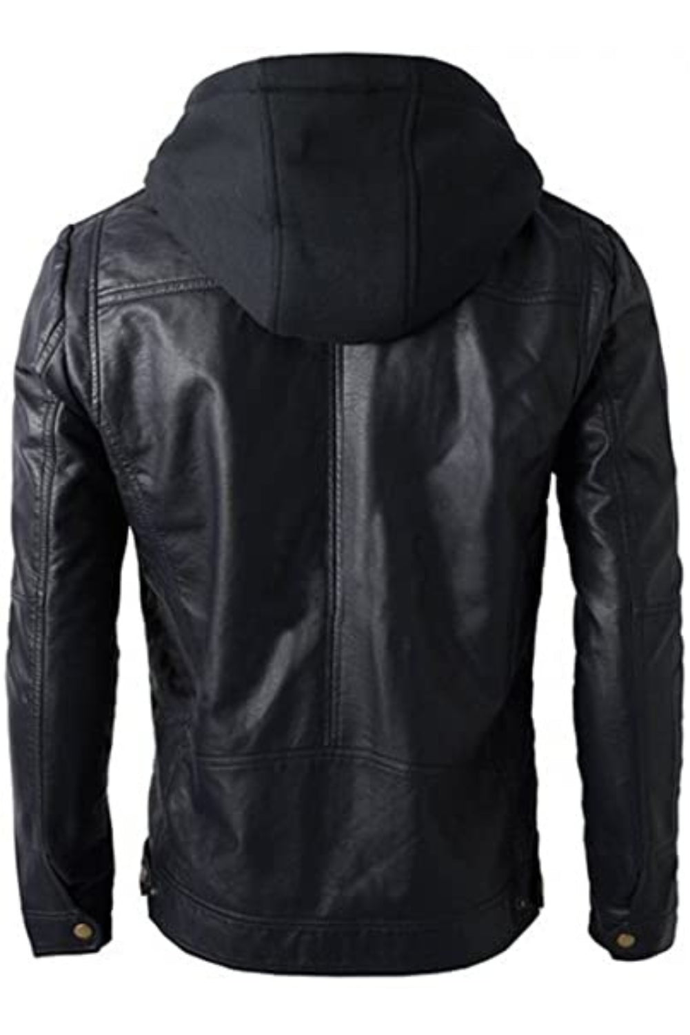 mens hooded leather jacket
