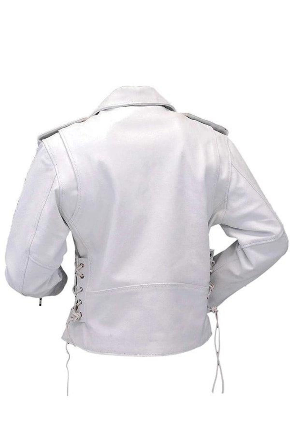 motorcycle white leather jacket
