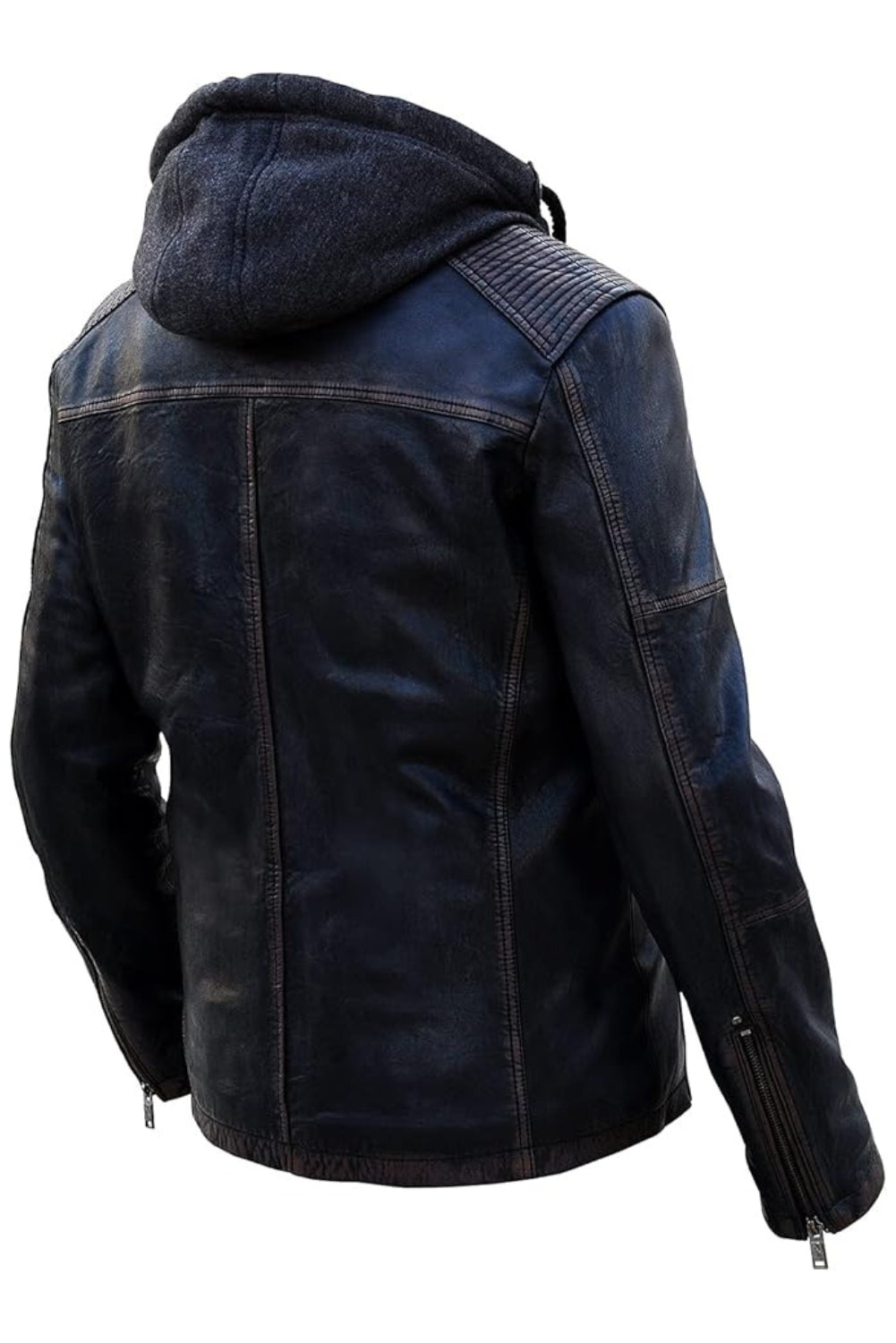 oversized black leather jacket