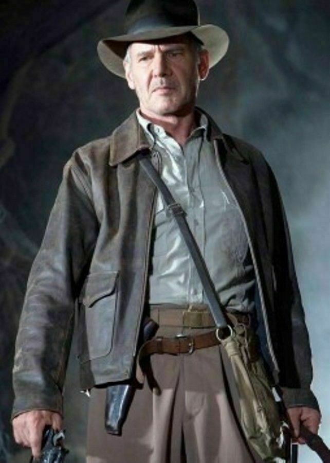 Men's Harrison Ford Indiana Jones Distressed Vintage Brown Real Sheepskin Handmade Leather Jacket