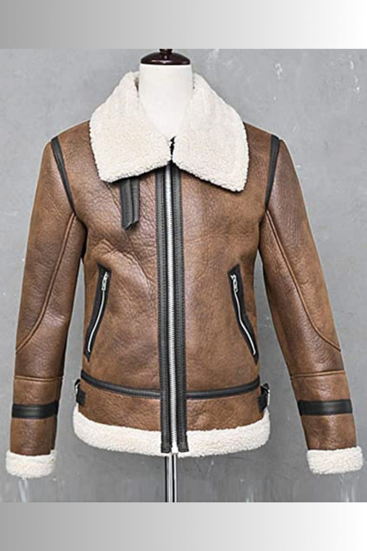 shearling flying jacket mens