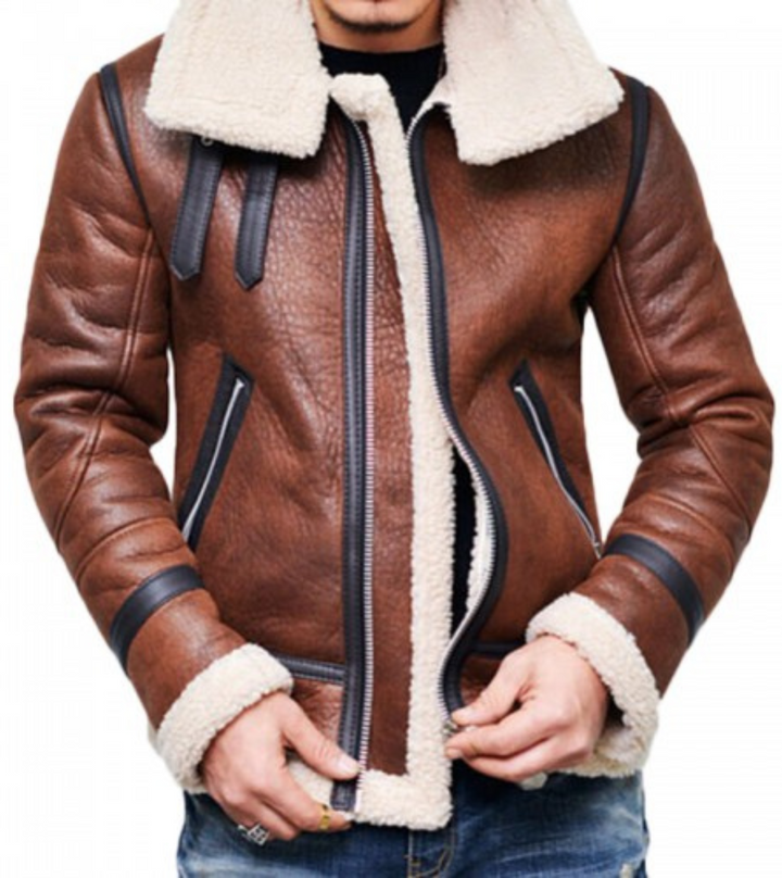 shearling leather jacket for men