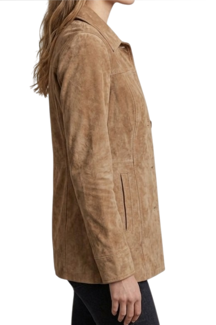 suede trench coat womens