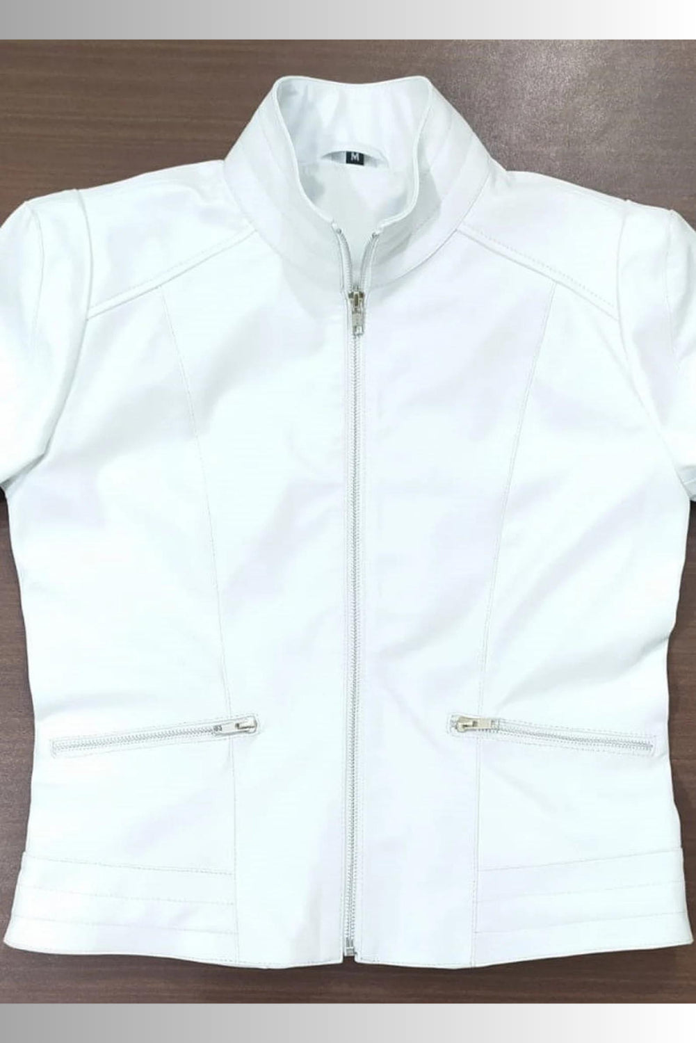 white leather jacket ladies