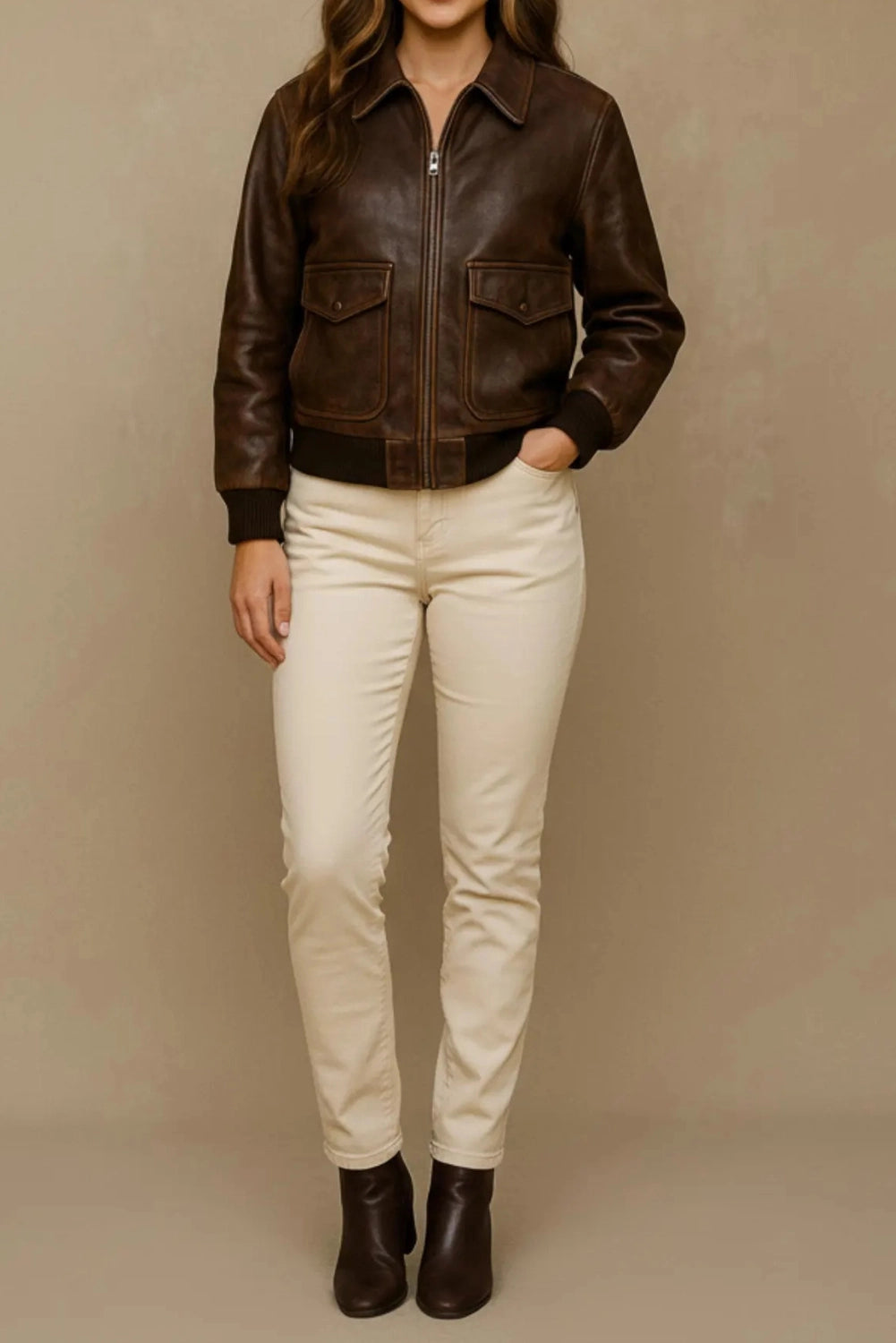 women's leather jacket genuine