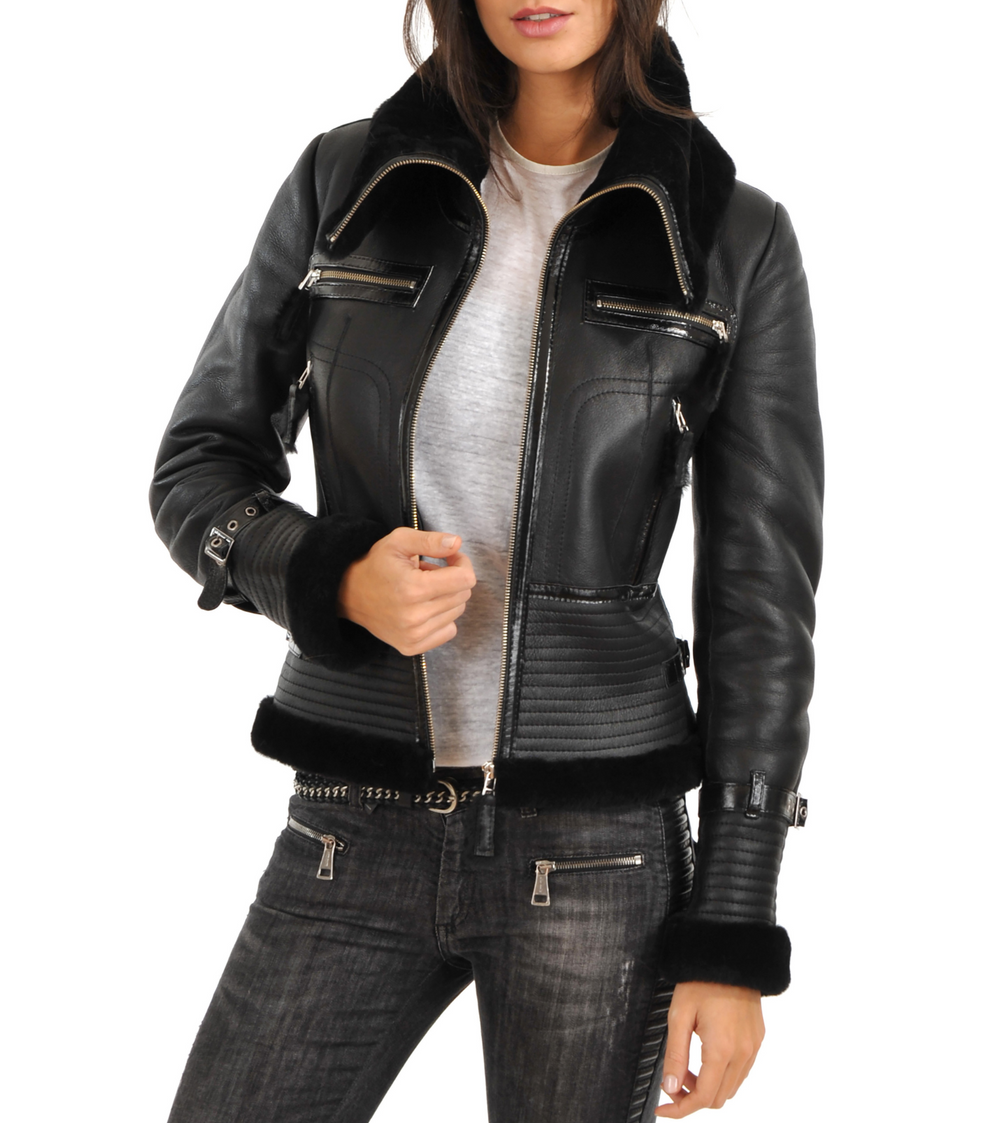 womens fur shearling jackets